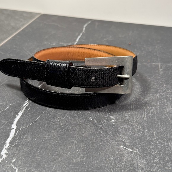 Linda Allard Ellen Tracy Accessories - Linda Allard Ellen Tracy Black Genuine Reptile Belt | Size 6